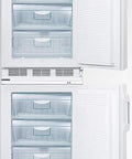 Stack Your Stash In This Pro Grade 24 Inch Stacked All Freezer Running Cold Down To Minus 25 Degrees With Manual Defrost secure locking door and removable basket drawers visible.