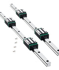 Two Pack HGR20 Linear Guide Rails 1200mm With Four HGH20CA Carriage Blocks for DIY CNC routers, lathe, milling machines.