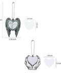 Sublimation Angel Wing Ornament Blanks Set With Metal Love Heart Pendant For Easy Personalization dimensions