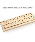Heavy Duty Top Shelf Pure Copper Watchmaker Repair Tray With Thirty Six Precision Compartments, showcasing its gold plating process.