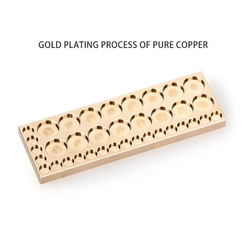Heavy Duty Top Shelf Pure Copper Watchmaker Repair Tray With Thirty Six Precision Compartments, showcasing its gold plating process.