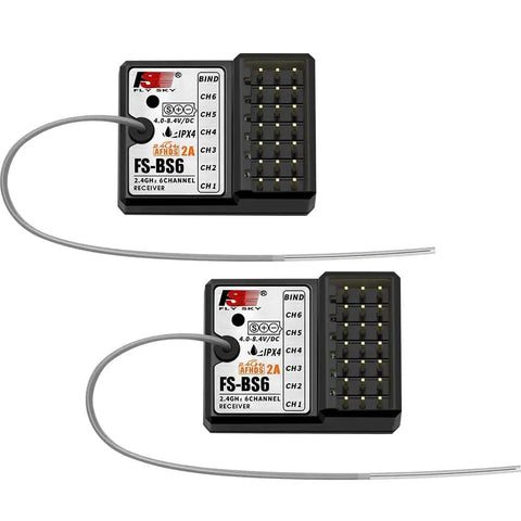 Two Waterproof 6CH Gyro Receiver For 2 4G RC Cars And Boats IPX4 With Auto Recovery Compact And Lightweight Design