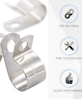 Close-up of 304 material Beefy Stainless Steel Cable Clamp Set 80 Pcs In Five Sizes, highlighting fine technology and performance.