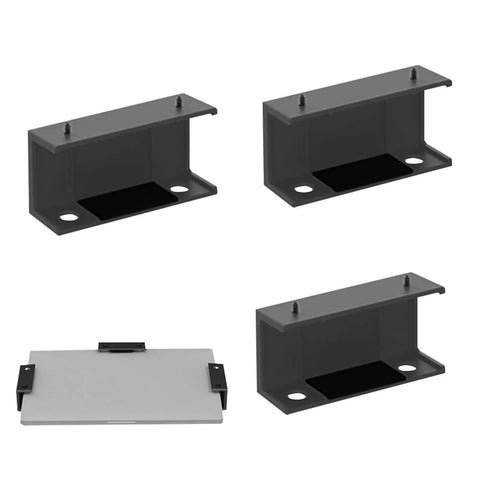 Heavy Duty Under Desk Laptop Mount Holder Screw Clamp Design Zeroes Desk Clutter Quick Install with adjustable viewing angle.