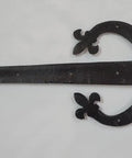 Twenty Two Inch Antique Rustic Cast Iron Door And Gate Hinges Black Faux Farmhouse Barn Shutter Cabinet Hardware For Outdoor Decor With A Dope Badass Vintage Vibe And Top Shelf Artisan Craftsmanship, showing detailed design.