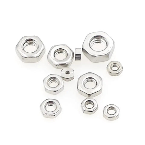 Go-To 304 Stainless Steel Hex Nuts Set Metric M1 To M3.5 Coarse Thread Assortment for Screws and Bolts on display