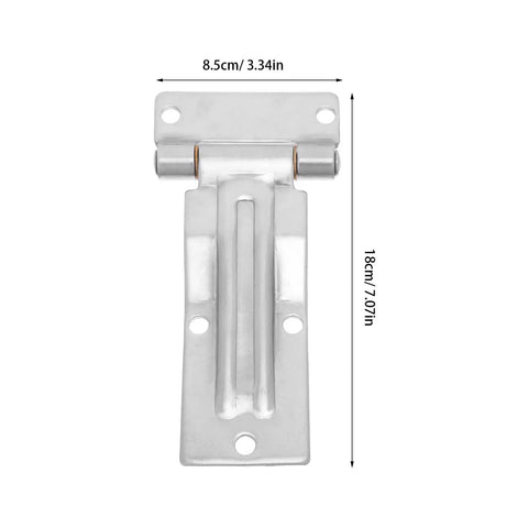 Heavy Duty Stainless Steel Trailer and Door Hinge With Silent Operation Triangle Hole Spacing 58x41mm Ideal for Harsh Outdoor and Coastal Environments Quiet Marine Grade Hinge for Dump Trailers and Containers, 18cm hinge