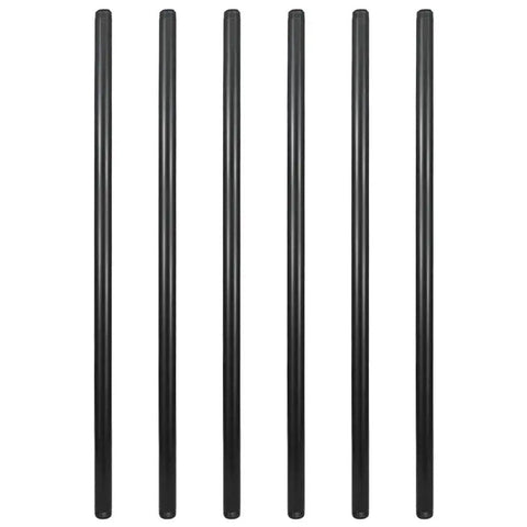 Six Pack 1/2 Inch Black Steel Pipes 36-Inch Long Pre-Cut Set For Industrial Shelving And DIY Decor Fits Standard 1/2 Inch NPT Fittings And Black Threaded Pipes Vintage Industrial Style