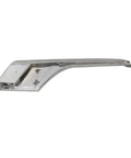 Premium Chrome Fog Light Molding Trim Strip For Tesla Model X Lower Bumper Accent Driver Side Bolt On Upgrade For Years 2016 To 2021 showing glossy finish and shape.