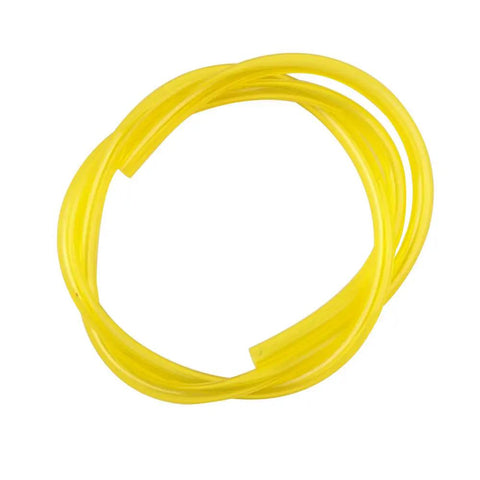 Close-up of yellow Four Sizes Fuel Line Hose Kit With Four Feet Each ID By OD 0.08 By 0.14 1/8 By 3/16 1/8 By 1/4 3/32 By 3/16