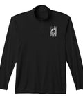 US Flag Powered Paragliding Performance Quarter Zip Top For Paragliding Fans, Moisture Wicking Polyester With UPF 50, Rapid Dry, Bold Flag Colors, Comfortable Fit For All Day Outdoor Flying, black shirt with flag design on chest