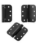 4 Inch Spring Loaded Self Closing Door Hinges With Adjustable Tension For Interior Doors, Matte Black Finish, UL Listed 5/8 Inch Radius