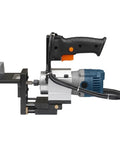 Top Shelf Palm Router Trimmer With Fixed Support Base And Adjustable Slotting Jig Bracket For Zero Hassle Wood Trimming profile view