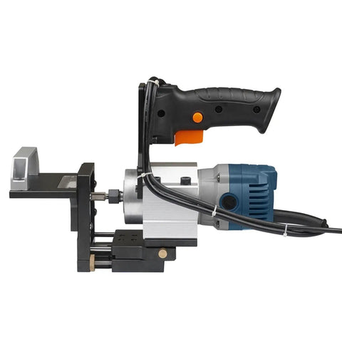 Top Shelf Palm Router Trimmer With Fixed Support Base And Adjustable Slotting Jig Bracket For Zero Hassle Wood Trimming profile view