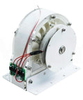 100W Micro Hydro Generator for Tap Water and Outdoor Power Supply, Ironless Permanent Magnet Disc Turbine, side view