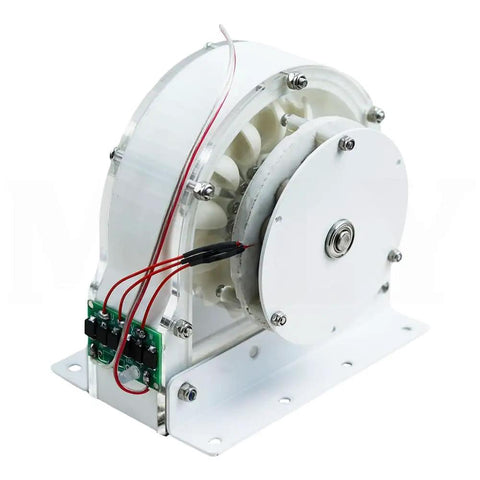 100W Micro Hydro Generator for Tap Water and Outdoor Power Supply, Ironless Permanent Magnet Disc Turbine, side view
