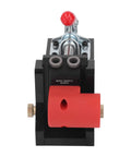 Top Shelf Heavy Duty Aluminum Pocket Hole Jig Kit With Rock Solid Frame for precise woodworking drilling, close-up view.