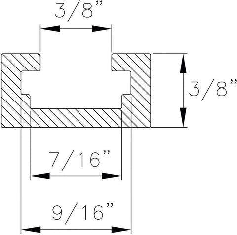 Diagram of 3 Inch T Track Intersection Kit With Predrilled Mounting Holes For Universal T Track System, Woodworking Jigs And Fixtures dimensions