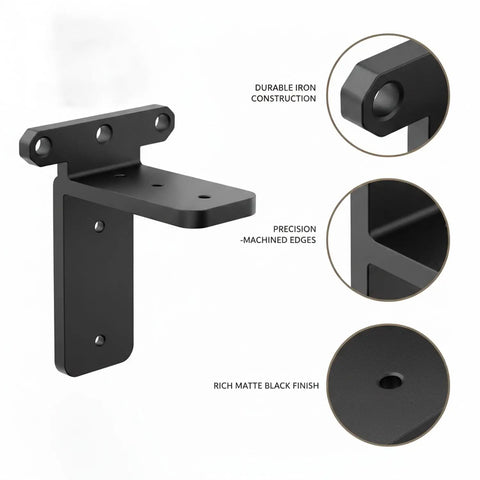 Hidden Triangle Bracket For Floating Shelves Solid Iron With Matte Black Finish Ultra Slim Invisible Wall Mount Detail View