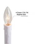 25 Pack Clear Torpedo Tip Candelabra Bulbs 7W 120V Lit Warm White 2700K For Electric Window Candles Chandeliers And Lamps With E12 Base Replacement Light Bulbs showing single bulb detail