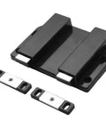 Push To Open Magnetic Door Latch For Glass Cabinets And Double Doors, Zinc Alloy Chrome Finish, black base with dual magnets