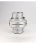 Heavy Duty Water Pipe Quick Coupling For Aluminum Fittings Fast Hose Connector 40 To 100 Mm, silver coupling on gray background.