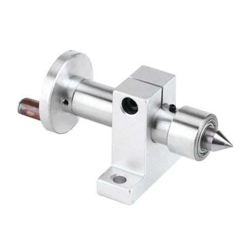 Mini Lathe Live Center Double Bearing Revolving Center for precision DIY projects in metal, silver, adjustable for domestic lathes.