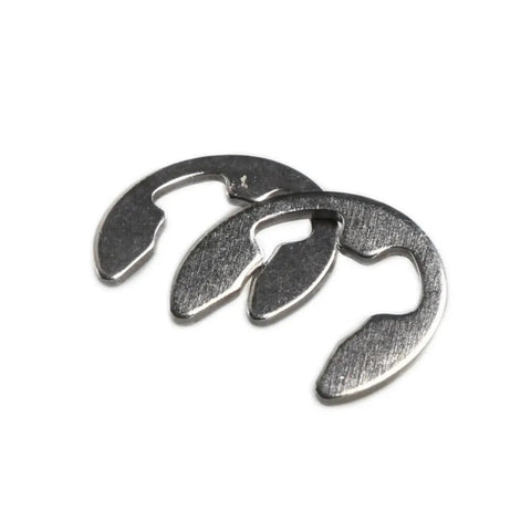 304 Stainless Steel E Clip Retaining Rings Kit 1.5 to 10 Mm Shaft Fasteners Circlip Assortment close-up view