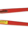 Red 24 Inch Cable Cutter Shear Type For Wire Rope Up To Three Eighths Inch Wire Rope Locks Cutting Position Cuts Steel Cable with black grips
