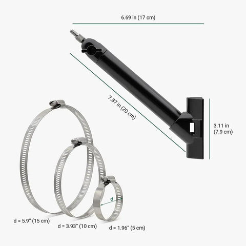 Universal Solar Panel Pole Mount With Extended Adjustable Arm For Ring Eufy Arlo Wyze Reolink Panels No Drilling Required