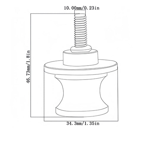 Technical drawing of 10mm Swingarm Spools And Stand Screws For 690 SMC SMC R Enduro R Motorcycles 2008 2022 Upgrade Kit