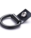 Rock Solid D Ring Tie Down Anchors Quarter Inch Heavy Duty Steel Load Holders Surface Mount Kit with Screws close-up view.