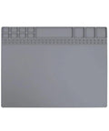 Magnetic Silicone Soldering Mat For Electronics Repair, Heat Resistant Work Pad With Magnetic Tray, 15.9 x 11.9 inches, Gray.