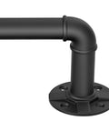 Close-up of corner of Extra Long 240 Inch Blackout Curtain Rod Built Tough For Indoor Outdoor Use Heavy Duty Industrial Adjustable Drapery Rod 1 Inch Diameter Room Darkening Window Treatment And Room Divider