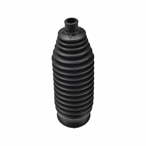 "Two Piece Beefed Up Steering Rack And Pinion Boots Kit For Honda Pilot 2009 2013 And Lexus Es300 Es330 Es350 Rx330 Rx350 Rx450h 2002 2015 Replacement Bellows With Cable Ties black rubber boot shown in upright position."