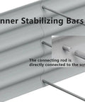 Inner stabilizing bars of the Galvanized Raised Garden Bed 8x4x2 Feet Outdoor Planter Box Gray Heavy Duty Metal Garden Bed for Vegetables and Flowers with Safe Corner Cushions and Durable Weatherproof Construction Easy Assembly.