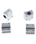 4 Pack Linear Motion Ball Bearing Slide Block Kit Must Have With SC8UU SCS8UU SC10UU SCS12UU 16UU 20UU 25UU Linear Shaft Parts For DIY 3D Printer Projects SCS16UU High Precision Rails, aluminum bearing blocks