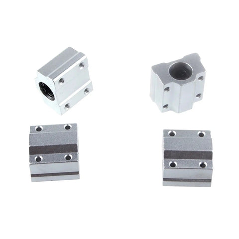 4 Pack Linear Motion Ball Bearing Slide Block Kit Must Have With SC8UU SCS8UU SC10UU SCS12UU 16UU 20UU 25UU Linear Shaft Parts For DIY 3D Printer Projects SCS16UU High Precision Rails, aluminum bearing blocks