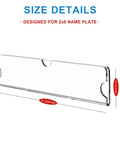 Clear Acrylic Name Plates With Adhesive Tapes Five Pack For Doors And Walls 2x8 Horizontal Name Plate Holder size details