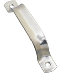 N100-115 V4 Zinc Plated Door Pull, 6-1/2 inch steel handle for metal or wood doors, shown at an angle.
