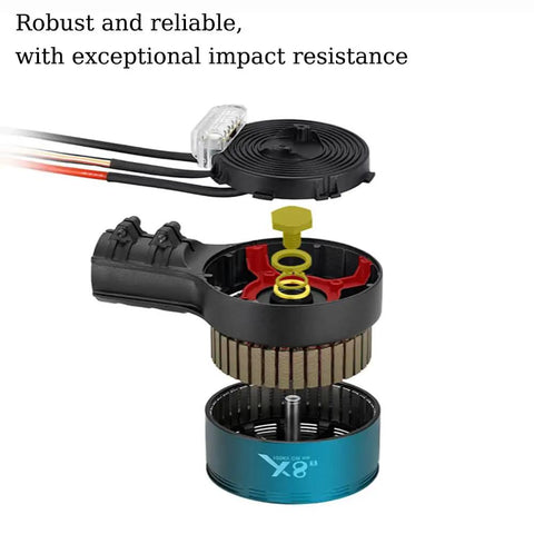 Beefed Up 30 Inch Integrated Drone Power System With Brushless Motor, ESC And Folding Propeller exploded view