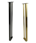 Heavy Duty Black Stainless Steel Furniture Legs Four Piece Modern Cabinet Riser Feet With Quick Screw Mount For Sofas Adjustable Leveling Base No Sweat Setup in black and gold finish.