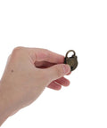 Hand holding Two Sets Antique Bear Shaped Hasp Lock With Keys For Jewelry Boxes, Wooden Cases, And Gift Boxes close-up view