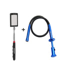 Telescoping Inspection Mirror With LED Lights And Flexible 4 Claw Magnetic Grabber Tool Set shown on white background