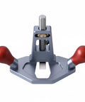 Precision Carpentry Plane Hand Rabbet Shoulder Tool With Quick Depth Dial, featuring red grippy handles and aluminum chassis.