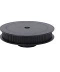 Hella Durable Black Aluminum Timing Pulley With 80 Teeth And Single Bore Groove, angled view showcasing grooves and bore.