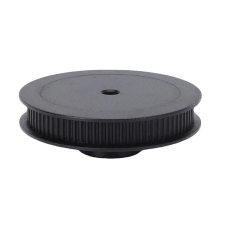 Hella Durable Black Aluminum Timing Pulley With 80 Teeth And Single Bore Groove, angled view showcasing grooves and bore.