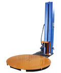 Kickass Heavy Duty Automatic Pallet Stretch Wrap Machine Slick 165Cm Turntable, blue with orange turntable, ideal for packaging.