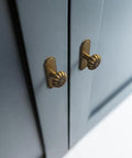 Set Of 6 Flower Inspired Antique Brass Cabinet Knobs With Backplates For Kitchen And Dresser Drawers 1 1/4 Inch Diameter Handles
