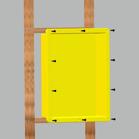 Yellow Recessed Shower Niche With Double Shelves For Shampoo And Toiletries, 16 X 20 X 4 Inch ABS Plastic Organizer